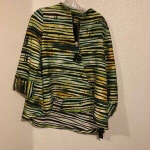 IC by Connie K Women's small asymmetrical multicolored striped cardigan …